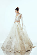 Load image into Gallery viewer, DAFFODIL IVORY IVORY - DAFFODIL IVORY ORGANZA LEHENGA SET
