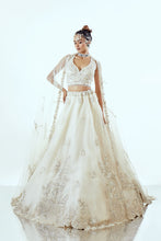 Load image into Gallery viewer, DAFFODIL IVORY IVORY - DAFFODIL IVORY ORGANZA LEHENGA SET
