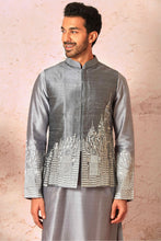Load image into Gallery viewer, Grey City Design Embroidered Bundi Set