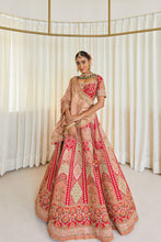 Load image into Gallery viewer, Jodha - Cherry Blossom Glow Raw Silk Zardosi Bridal Lehenga Set