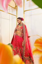 Load image into Gallery viewer, Sunderban - Eternal Ember Raw Silk Zardosi Bridal Lehenga Set