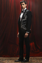 Load image into Gallery viewer, Black Velvet Symmetric Embroidered Tuxedo