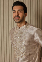 Load image into Gallery viewer, Printed Elegance: Jacquard Silk Kurta with Mirror, Sequin, Resham, and Zari Work