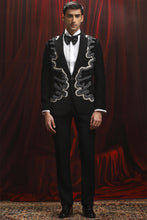 Load image into Gallery viewer, Black Velvet Symmetric Embroidered Tuxedo