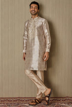 Load image into Gallery viewer, Printed Elegance: Jacquard Silk Kurta with Mirror, Sequin, Resham, and Zari Work