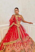 Load image into Gallery viewer, Ma- Ma- Mia Lehenga - Red Raw Silk Zardosi Bridal Lehenga Set
