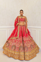 Load image into Gallery viewer, Ma- Ma- Mia Lehenga - Red Raw Silk Zardosi Bridal Lehenga Set