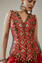 Load image into Gallery viewer, Red Patola Silk With Worked Sharara Set