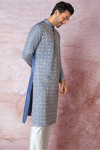 Load image into Gallery viewer, Blue Haze Beauty Tussar Silk Kurta with Resham, Sequin, and Lurex Embroidery