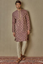 Load image into Gallery viewer, Chakra SymphonyA Jacquard Silk Print Motif Kurta