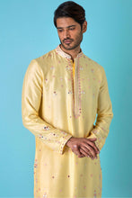 Load image into Gallery viewer, Yellow Charm: Mirror Chanderi Silk Kurta
