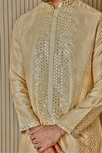 Load image into Gallery viewer, Golden Splendor: Jaquard Silk Kurta with Mirror Work