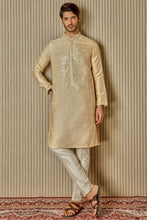 Load image into Gallery viewer, Golden Splendor: Jaquard Silk Kurta with Mirror Work