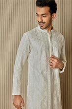 Load image into Gallery viewer, Ivory Geometric Elegance Chanderi Silk Kurta