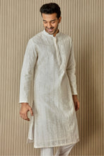 Load image into Gallery viewer, Ivory Geometric Elegance Chanderi Silk Kurta