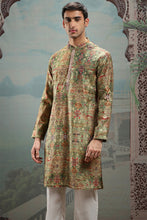 Load image into Gallery viewer, Multicolor Floral Printed Silk Kurta with Embellishments