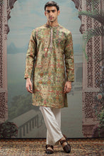 Load image into Gallery viewer, Multicolor Floral Printed Silk Kurta with Embellishments