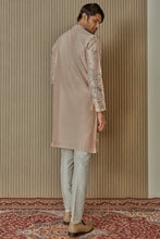 Load image into Gallery viewer, Peach Floral Extravaganza Chanderi Silk Kurta