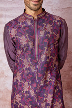 Load image into Gallery viewer, Royal Purple Cross-Stitch Elegance Chanderi Silk Kurta