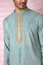 Load image into Gallery viewer, Teal Zari Symphony Chanderi Silk Kurta