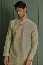 Load image into Gallery viewer, Olive Resham Charm Chanderi Silk Kurta