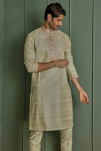 Load image into Gallery viewer, Olive Resham Charm Chanderi Silk Kurta