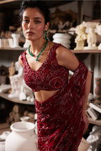 Load image into Gallery viewer, MERLOT GLOW SAREE