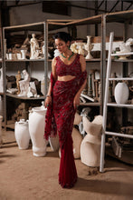Load image into Gallery viewer, MERLOT GLOW SAREE