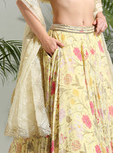 Load image into Gallery viewer, Yellow floral lehenga set