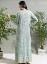 Load image into Gallery viewer, Dusty Blue jacket and Saree set