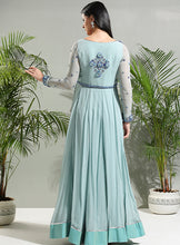 Load image into Gallery viewer, Dusty Blue anarkali set