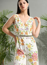 Load image into Gallery viewer, Ivory handpainted jumpsuit