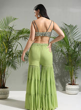 Load image into Gallery viewer, Olive Green Sharara set
