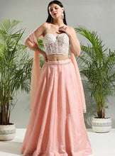 Load image into Gallery viewer, Peach and Ivory Corset set