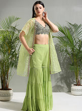 Load image into Gallery viewer, Olive Green Sharara set