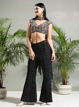 Load image into Gallery viewer, Black Thread and Mirror hand embroidered Palazzo set