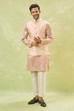 Load image into Gallery viewer, Pink Brocade Kurta-Jacket Set