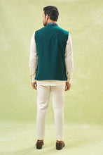 Load image into Gallery viewer, Teal Green Embroidered Nehru Jacket