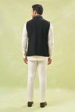 Load image into Gallery viewer, Black Embroidered Nehru Jacket
