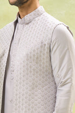 Load image into Gallery viewer, Grey Embroidered Kurta-Jacket Set