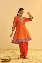 Load image into Gallery viewer, Rayana - Orange A-line Kurta with Salwar & Dupatta
