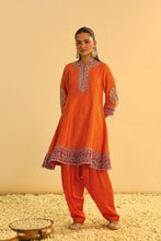 Load image into Gallery viewer, Rayana - Orange A-line Kurta with Salwar & Dupatta