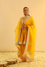 Load image into Gallery viewer, Amani - Mustard A-line Kurta with Salwar & Dupatta