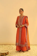 Load image into Gallery viewer, Mayra - Orange Long Kurta with Palazzo & Dupatta