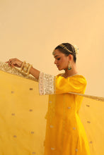Load image into Gallery viewer, Asmira - Mustard Long Kurta with Palazzo & Dupatta