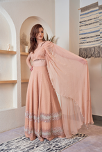 Load image into Gallery viewer, PEACH PEARL PIT LEHENGA