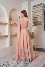 Load image into Gallery viewer, PEACH PEARL PIT LEHENGA