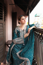 Load image into Gallery viewer, TEAL BLUE EMBROIDERD SUIT