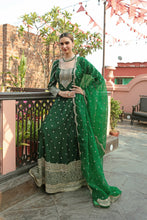 Load image into Gallery viewer, BOTTLE GREEN HEAVILY EMBROIDERD SUIT