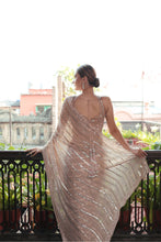 Load image into Gallery viewer, PEACH EMBROIDERD SAREE